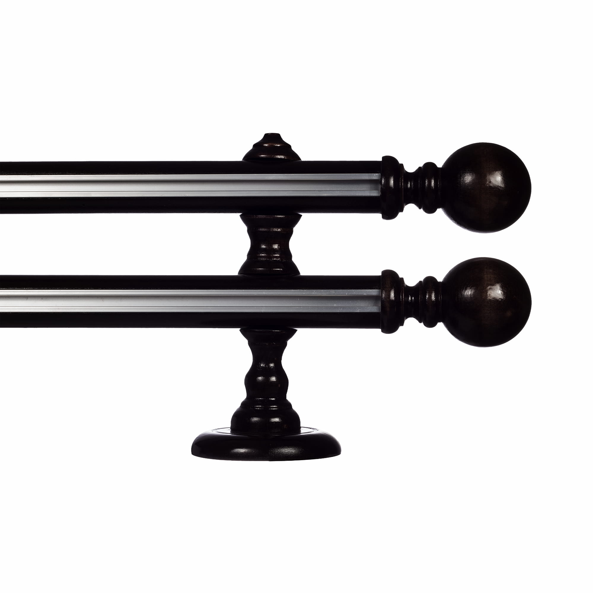 Globo két alumíniumsínes fa rúdkarnis negru Globo két alumíniumsínes fa rúdkarnis Fekete