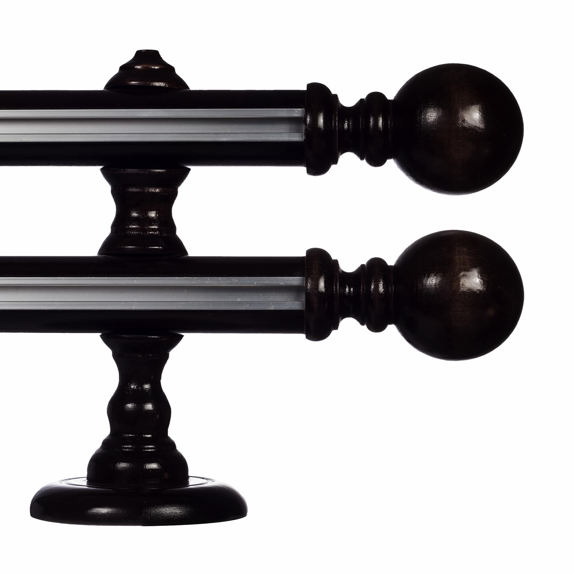 Globo két alumíniumsínes fa rúdkarnis negru Globo két alumíniumsínes fa rúdkarnis Fekete