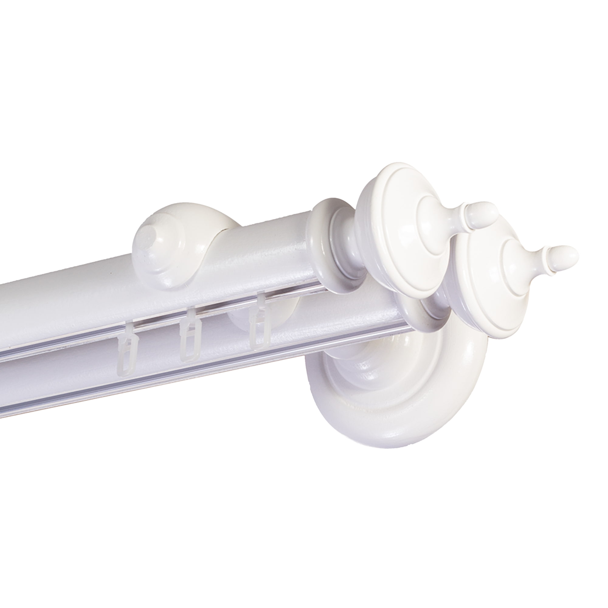 Saly két alumíniumsínes fa rúdkarnis alb Saly két alumíniumsínes fa rúdkarnis Fehér