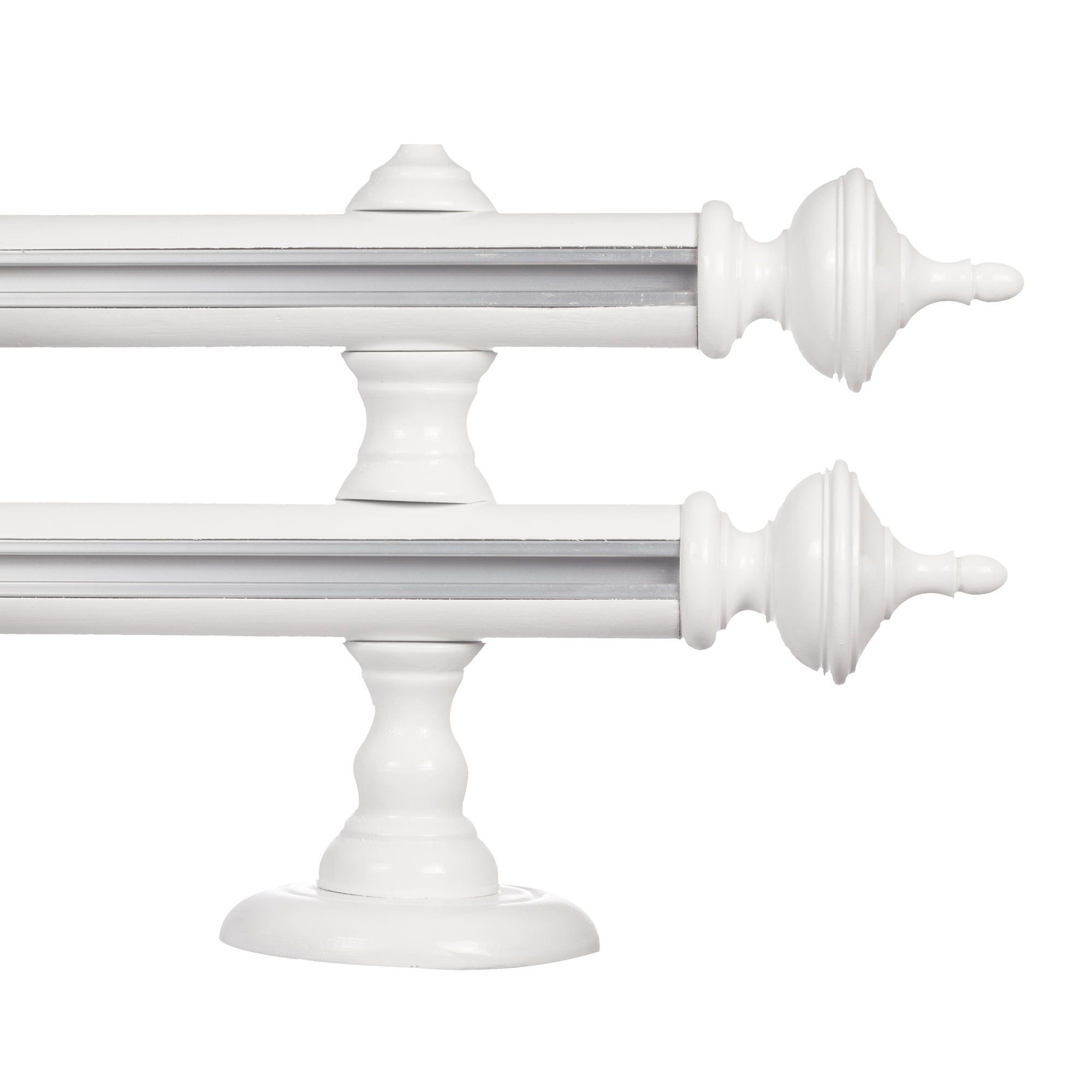 Saly két alumíniumsínes fa rúdkarnis alb Saly két alumíniumsínes fa rúdkarnis Fehér
