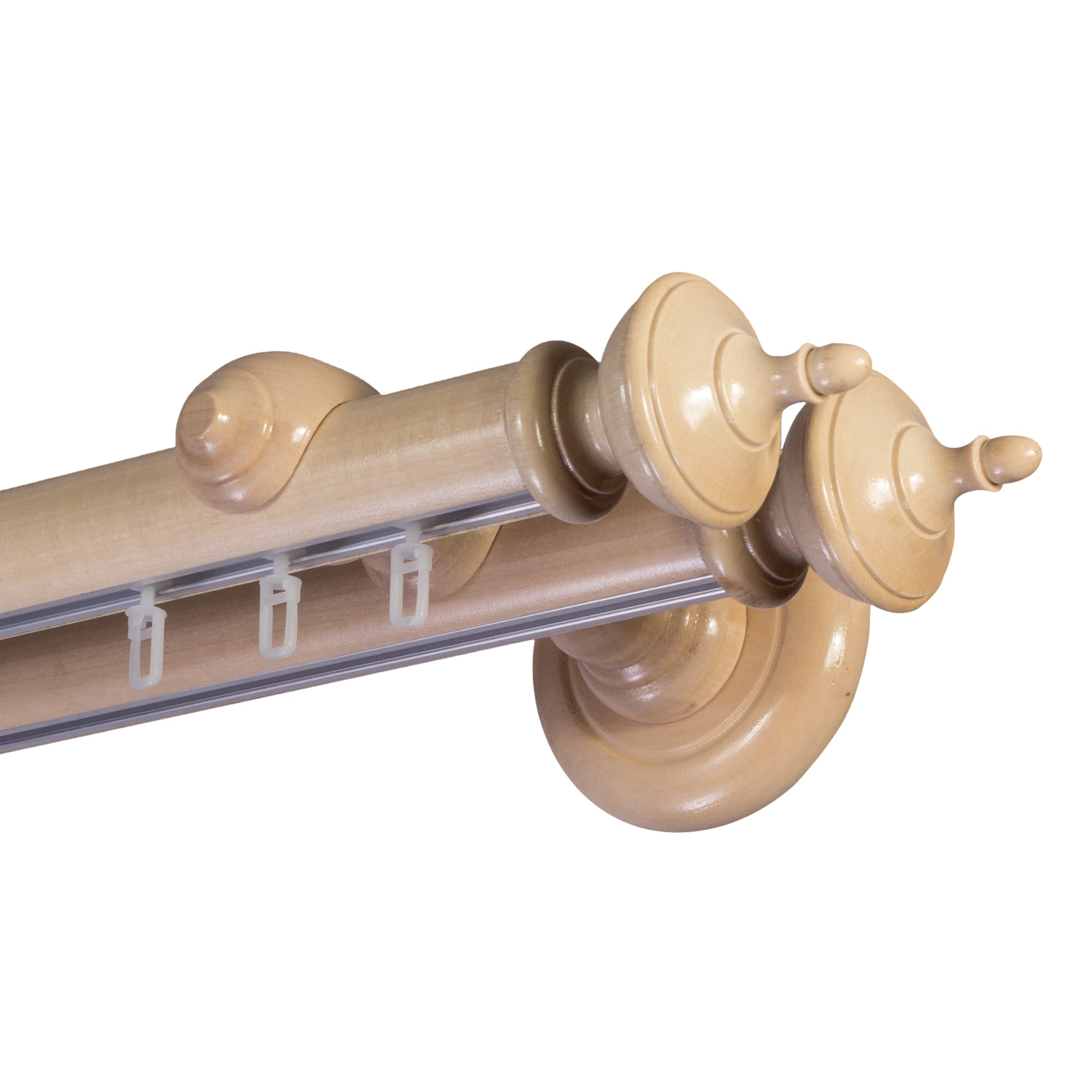 Saly két alumíniumsínes fa rúdkarnis natur Saly két alumíniumsínes fa rúdkarnis Natúr