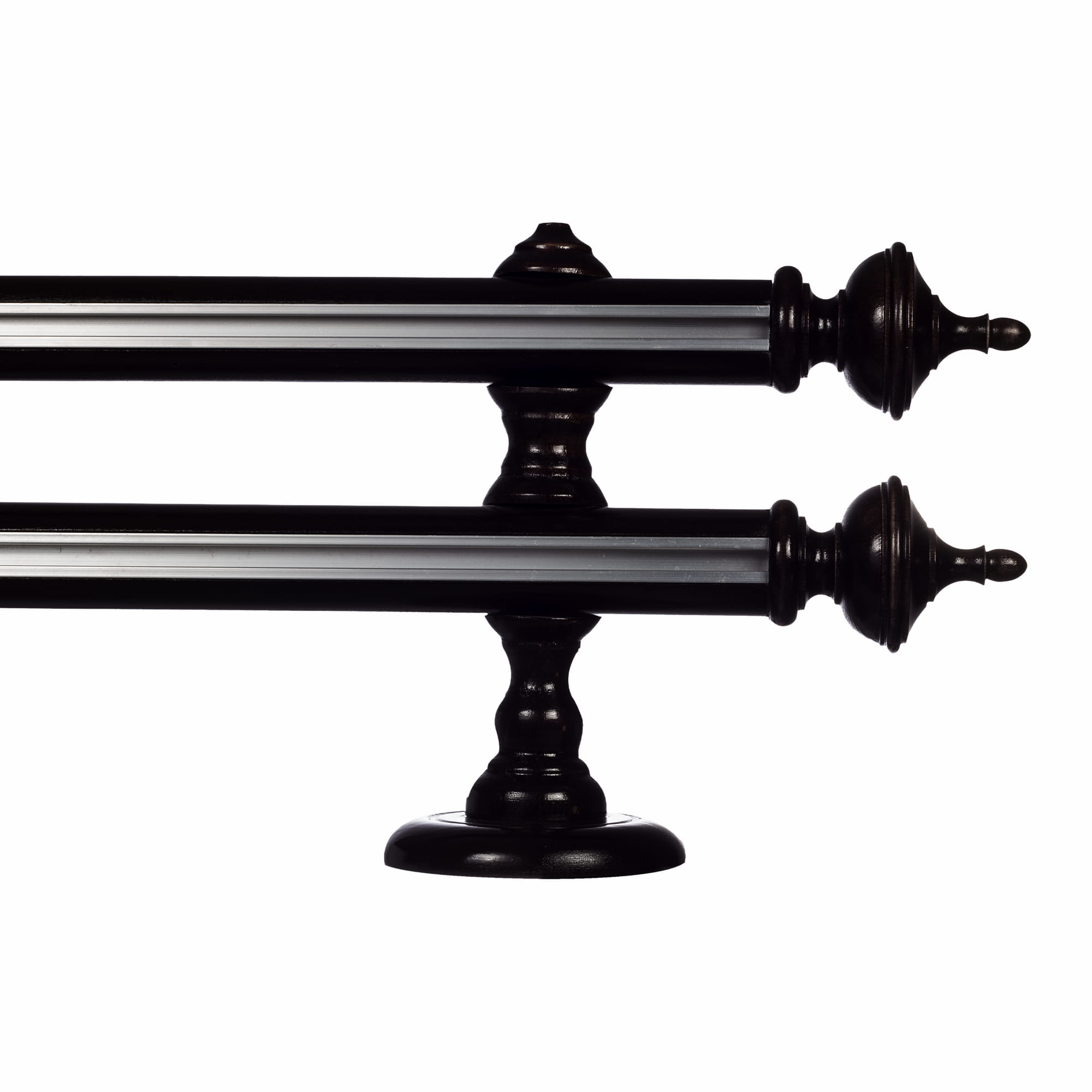 Saly két alumíniumsínes fa rúdkarnis negru Saly két alumíniumsínes fa rúdkarnis Fekete