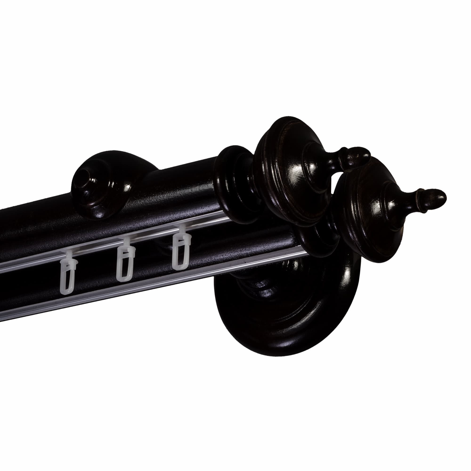 Saly két alumíniumsínes fa rúdkarnis negru Saly két alumíniumsínes fa rúdkarnis Fekete