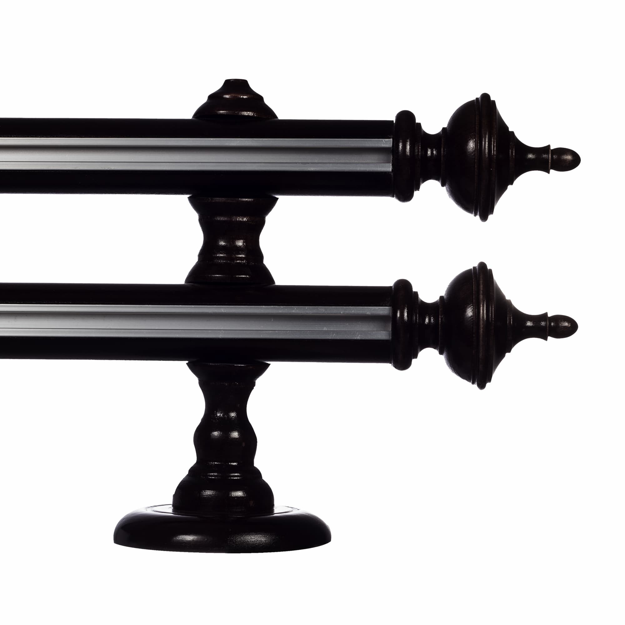 Saly két alumíniumsínes fa rúdkarnis negru Saly két alumíniumsínes fa rúdkarnis Fekete
