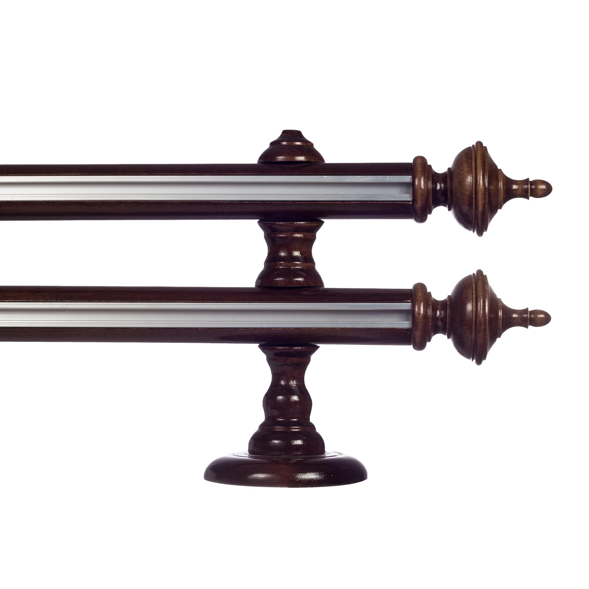 Saly két alumíniumsínes fa rúdkarnis nuc Saly két alumíniumsínes fa rúdkarnis Dió