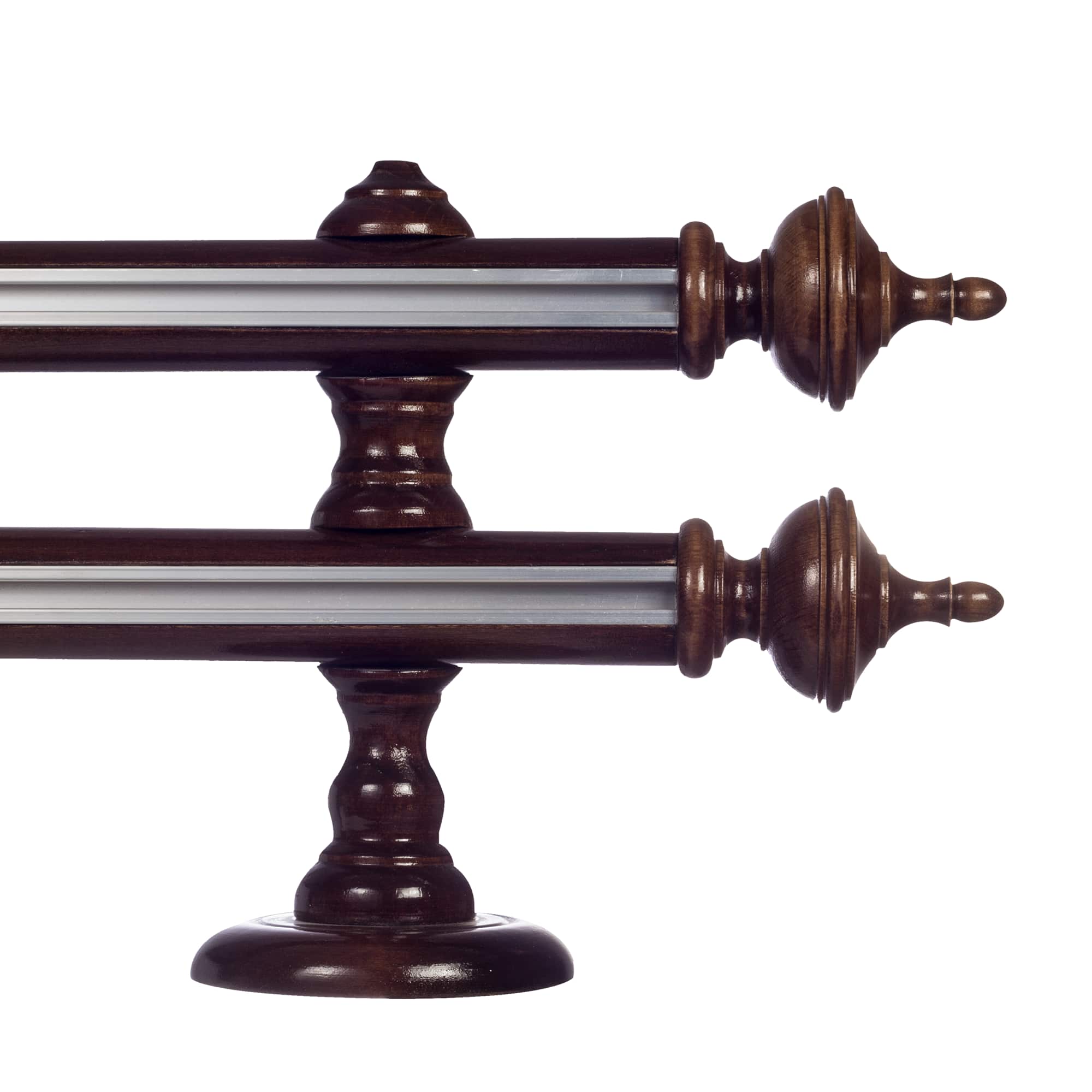 Saly két alumíniumsínes fa rúdkarnis nuc Saly két alumíniumsínes fa rúdkarnis Dió