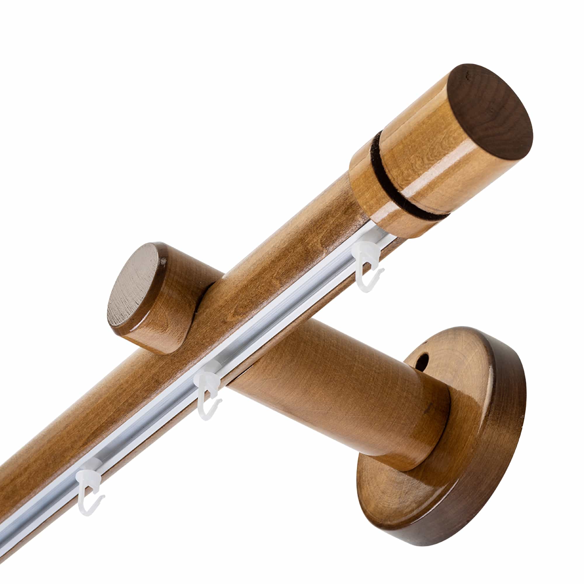 Cilindrikus egy alumíniumsínes fa rúdkarnis stejar Cilindrikus egy alumíniumsínes fa rúdkarnis Tölgy