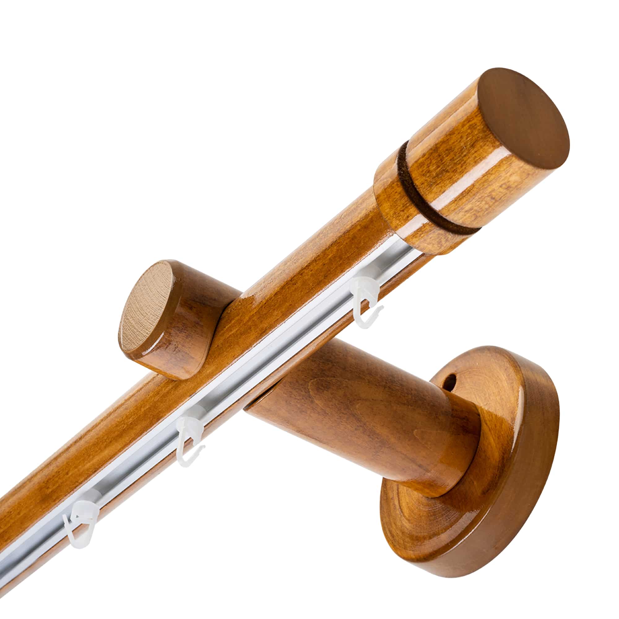 Cilindrikus egy alumíniumsínes fa rúdkarnis stejar_auriu Cilindrikus egy alumíniumsínes fa rúdkarnis Stejar_auriu