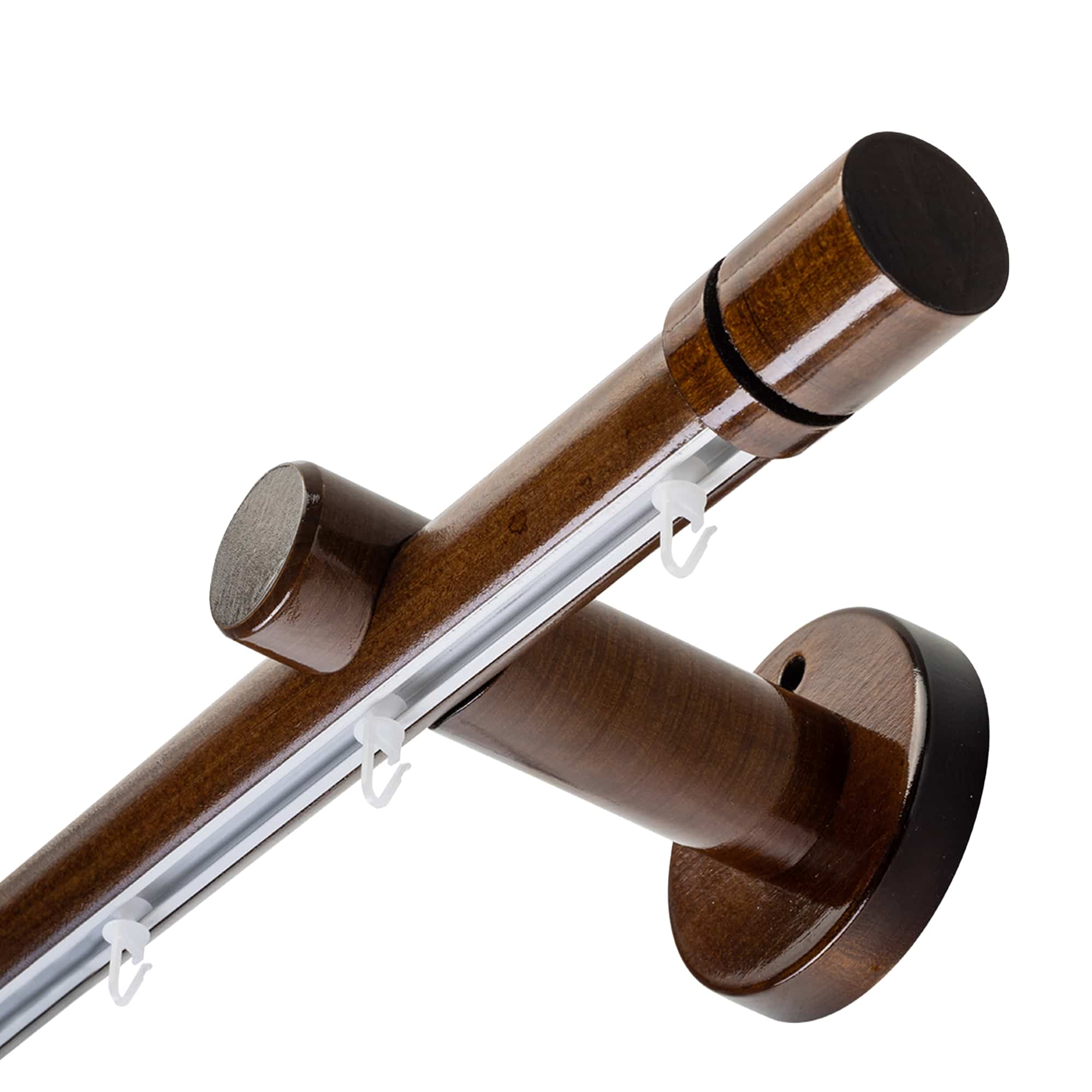 Cilindrikus egy alumíniumsínes fa rúdkarnis nuc Cilindrikus egy alumíniumsínes fa rúdkarnis Dió