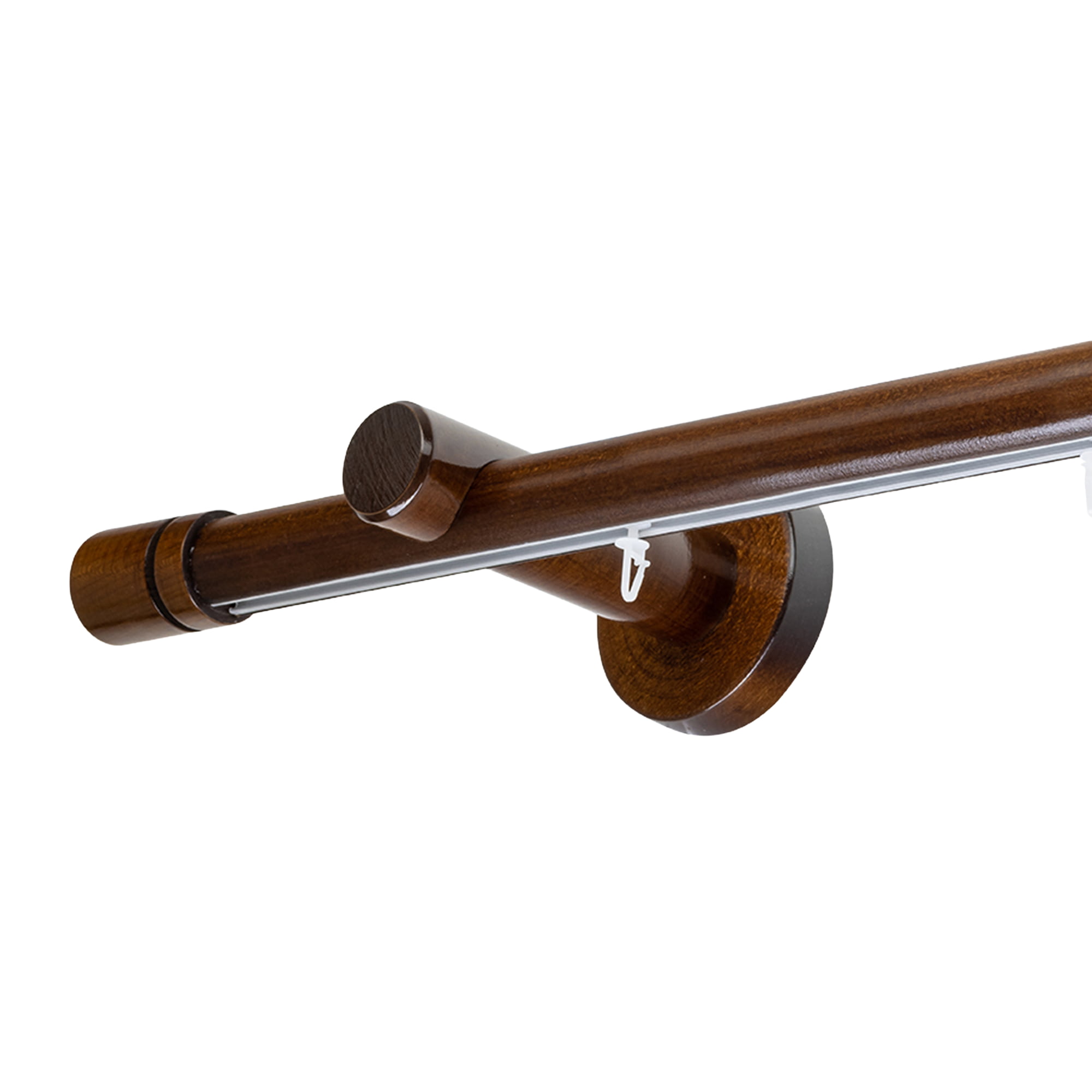 Cilindrikus egy alumíniumsínes fa rúdkarnis nuc Cilindrikus egy alumíniumsínes fa rúdkarnis Dió