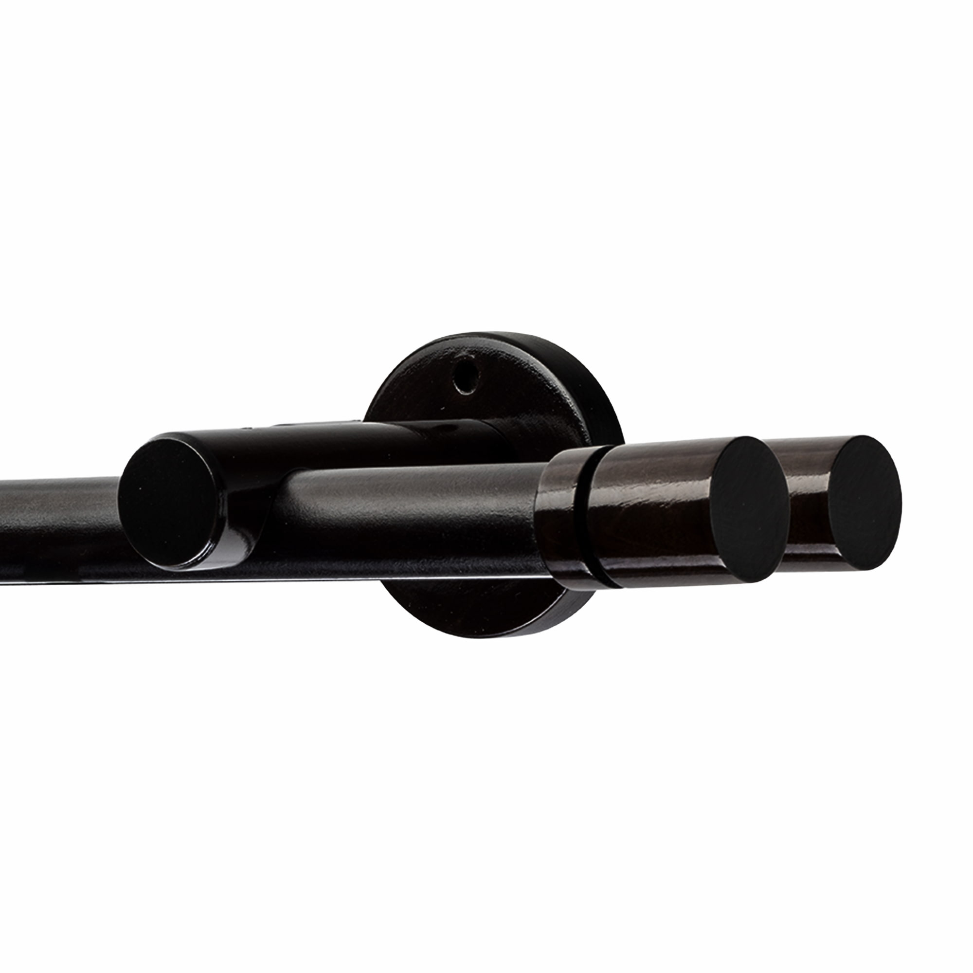 Cilindrikus két alumíniumsínes fa rúdkarnis negru Cilindrikus két alumíniumsínes fa rúdkarnis Fekete