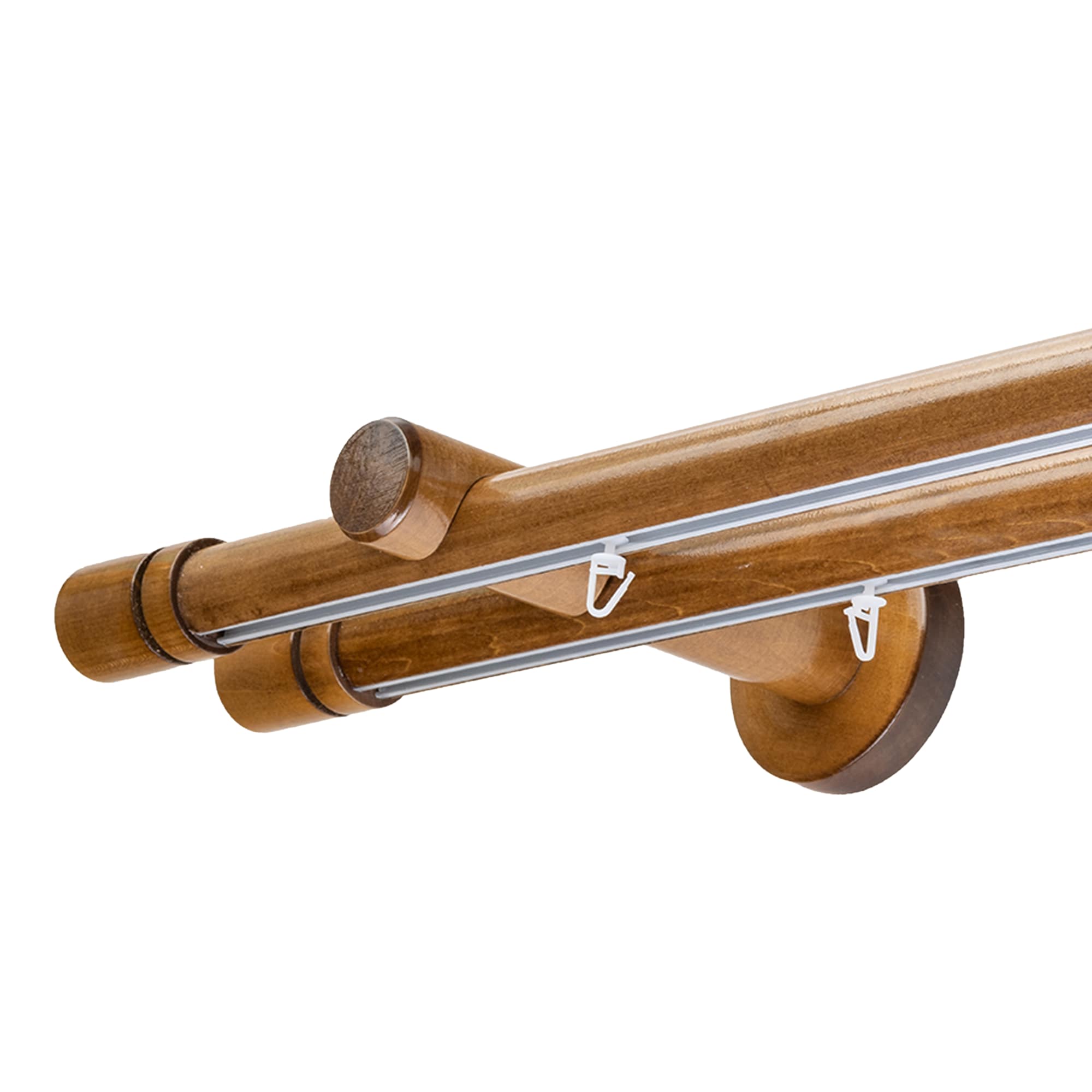 Cilindrikus két alumíniumsínes fa rúdkarnis stejar Cilindrikus két alumíniumsínes fa rúdkarnis Tölgy