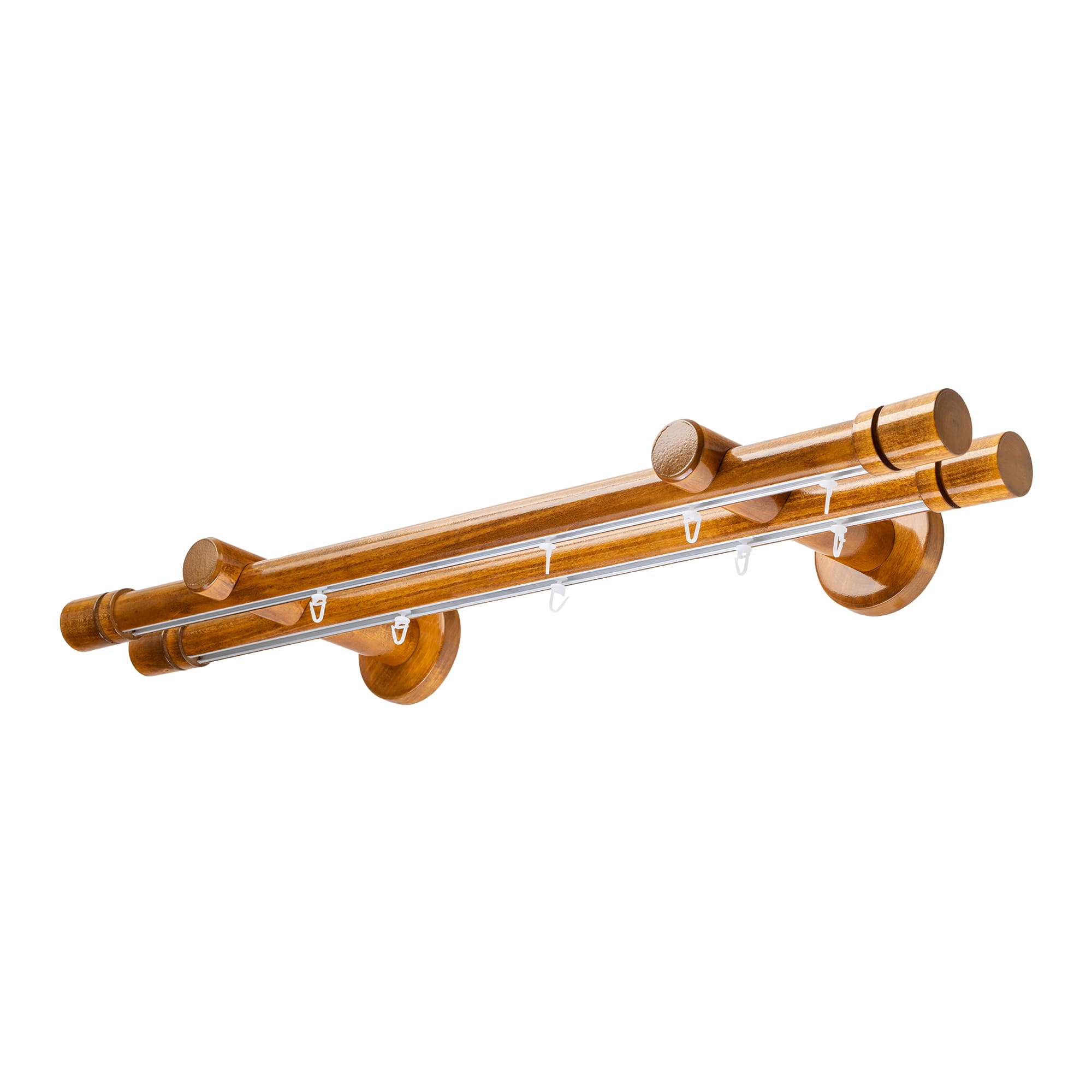 Cilindrikus két alumíniumsínes fa rúdkarnis stejar_auriu Cilindrikus két alumíniumsínes fa rúdkarnis Stejar_auriu