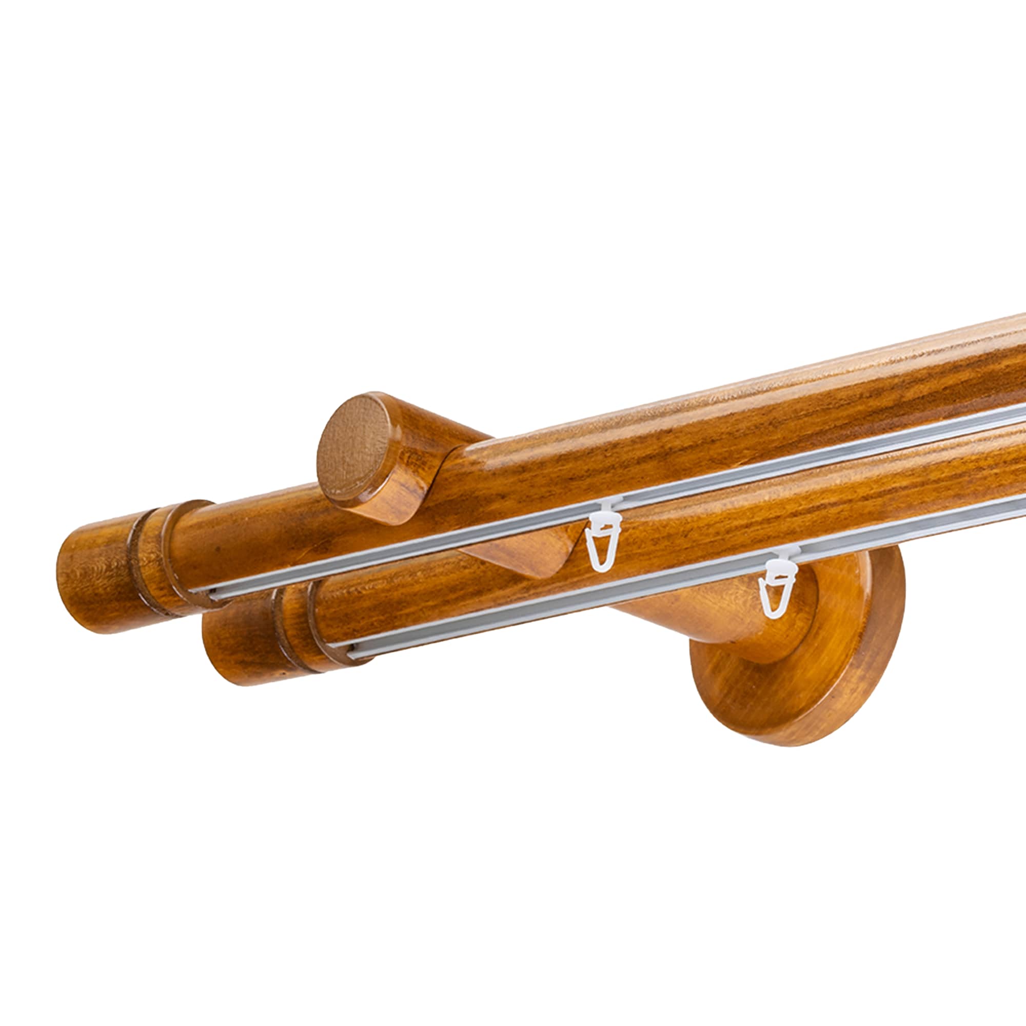 Cilindrikus két alumíniumsínes fa rúdkarnis stejar_auriu Cilindrikus két alumíniumsínes fa rúdkarnis Stejar_auriu