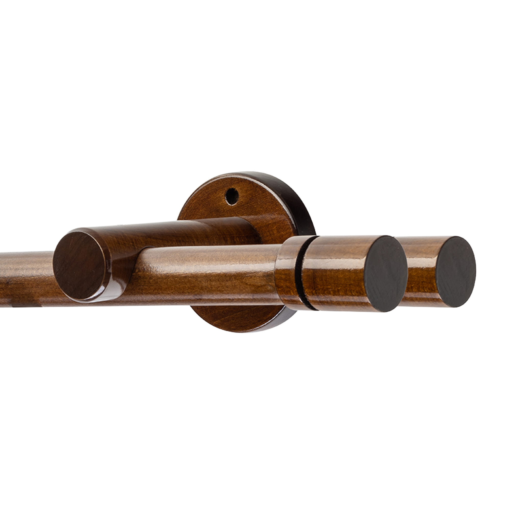Cilindrikus két alumíniumsínes fa rúdkarnis nuc Cilindrikus két alumíniumsínes fa rúdkarnis Dió