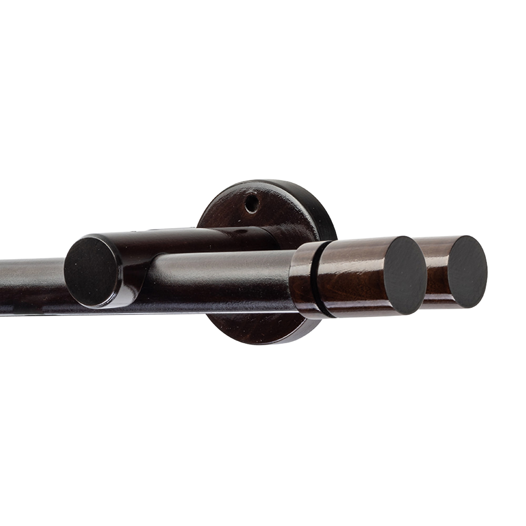 Cilindrikus két alumíniumsínes fa rúdkarnis wenge Cilindrikus két alumíniumsínes fa rúdkarnis Wenge