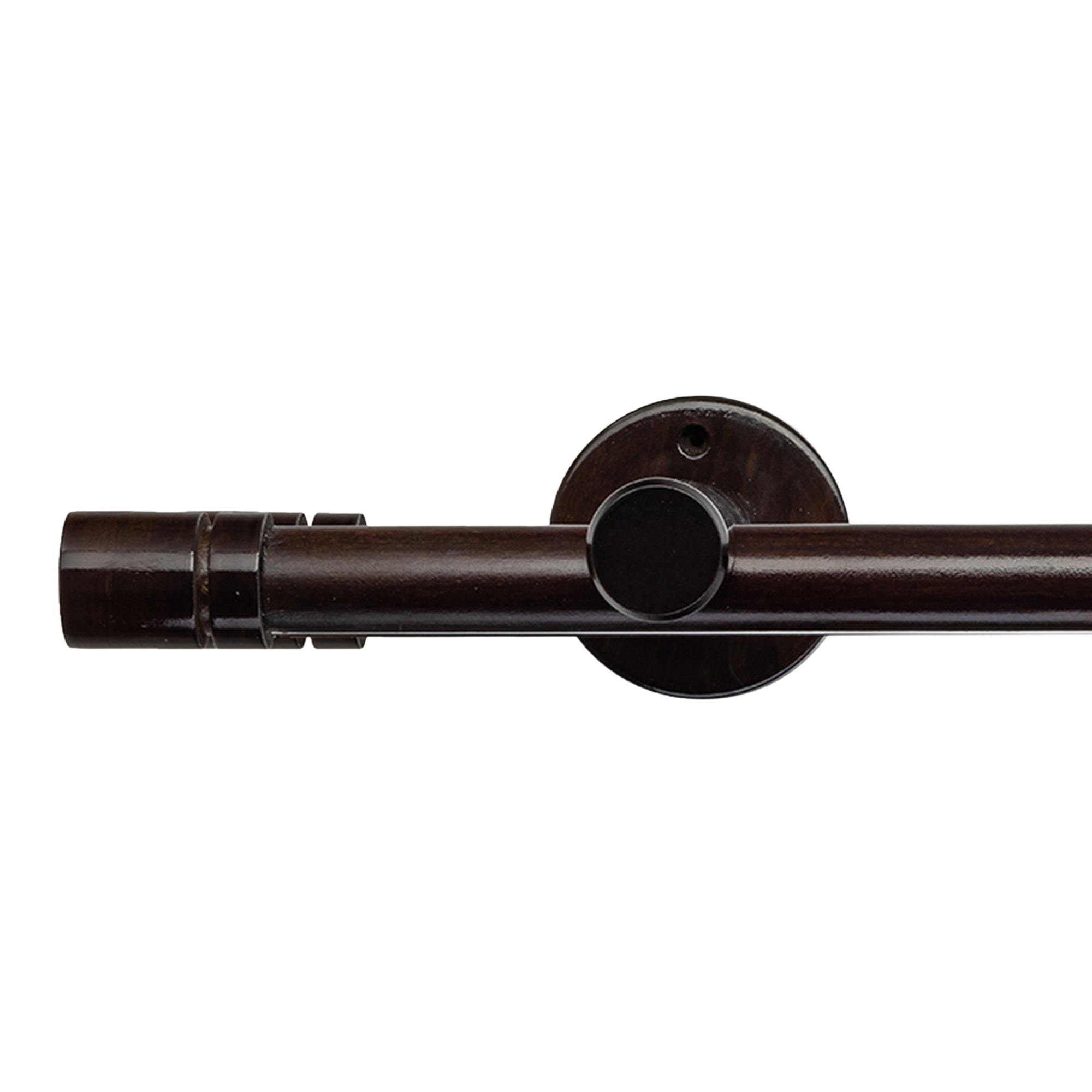 Cilindrikus két alumíniumsínes fa rúdkarnis wenge Cilindrikus két alumíniumsínes fa rúdkarnis Wenge