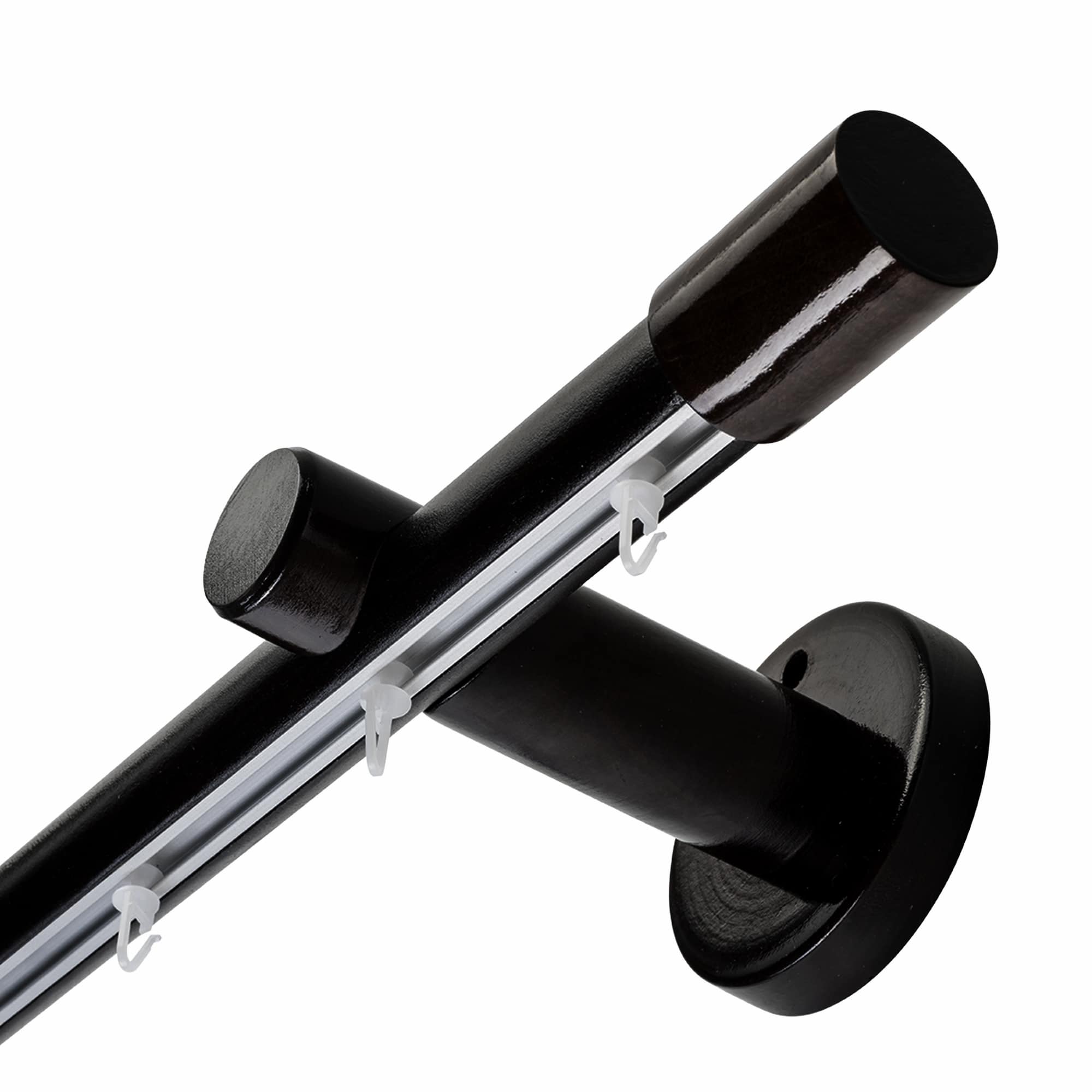 Luna egy alumíniumsínes fa rúdkarnis negru Luna egy alumíniumsínes fa rúdkarnis Fekete