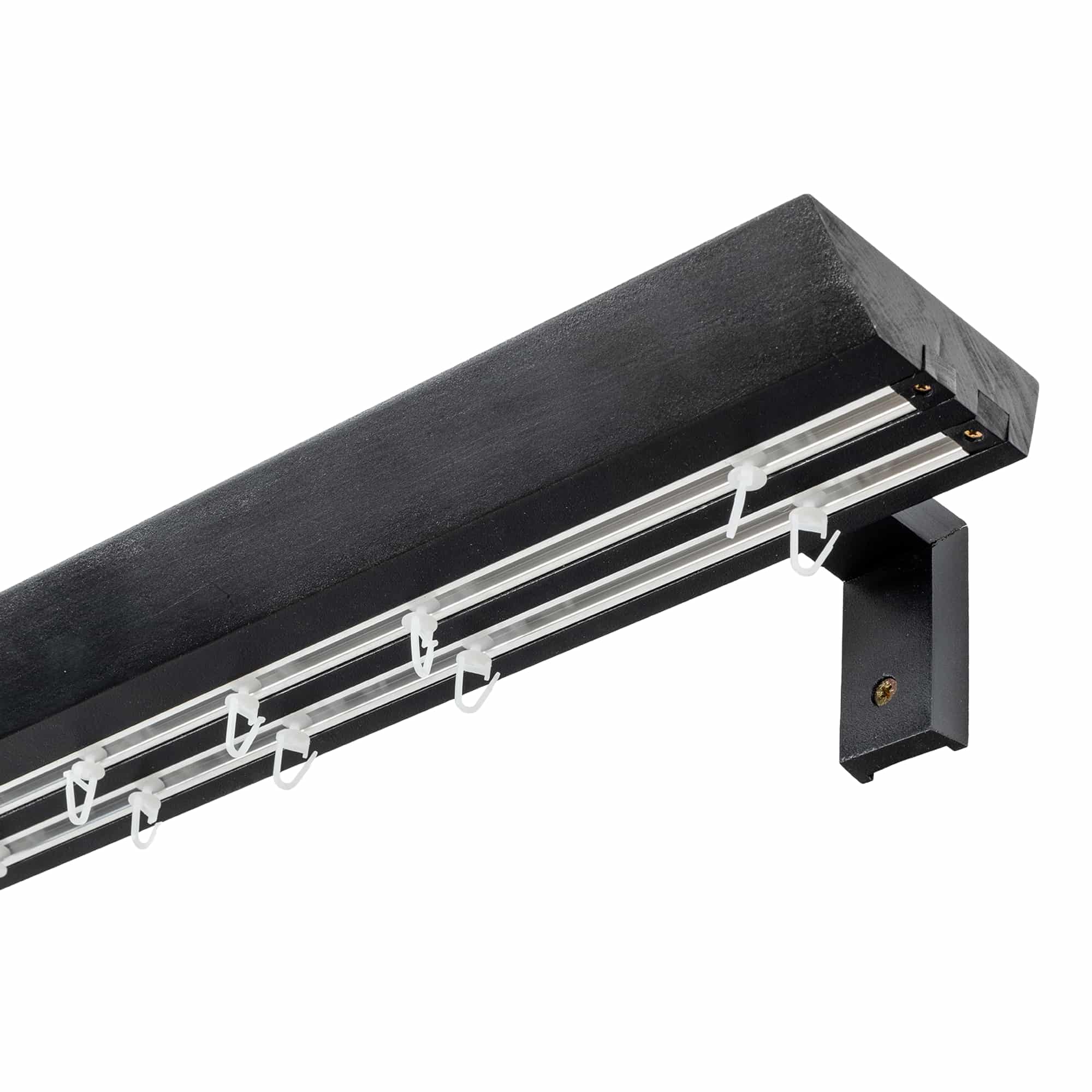 Prémium kétsoros fa karnis, falra vagy mennyezetre, alumíniumsínnel Knauern negru Prémium kétsoros fa karnis, falra vagy mennyezetre, alumíniumsínnel Knauern Fekete