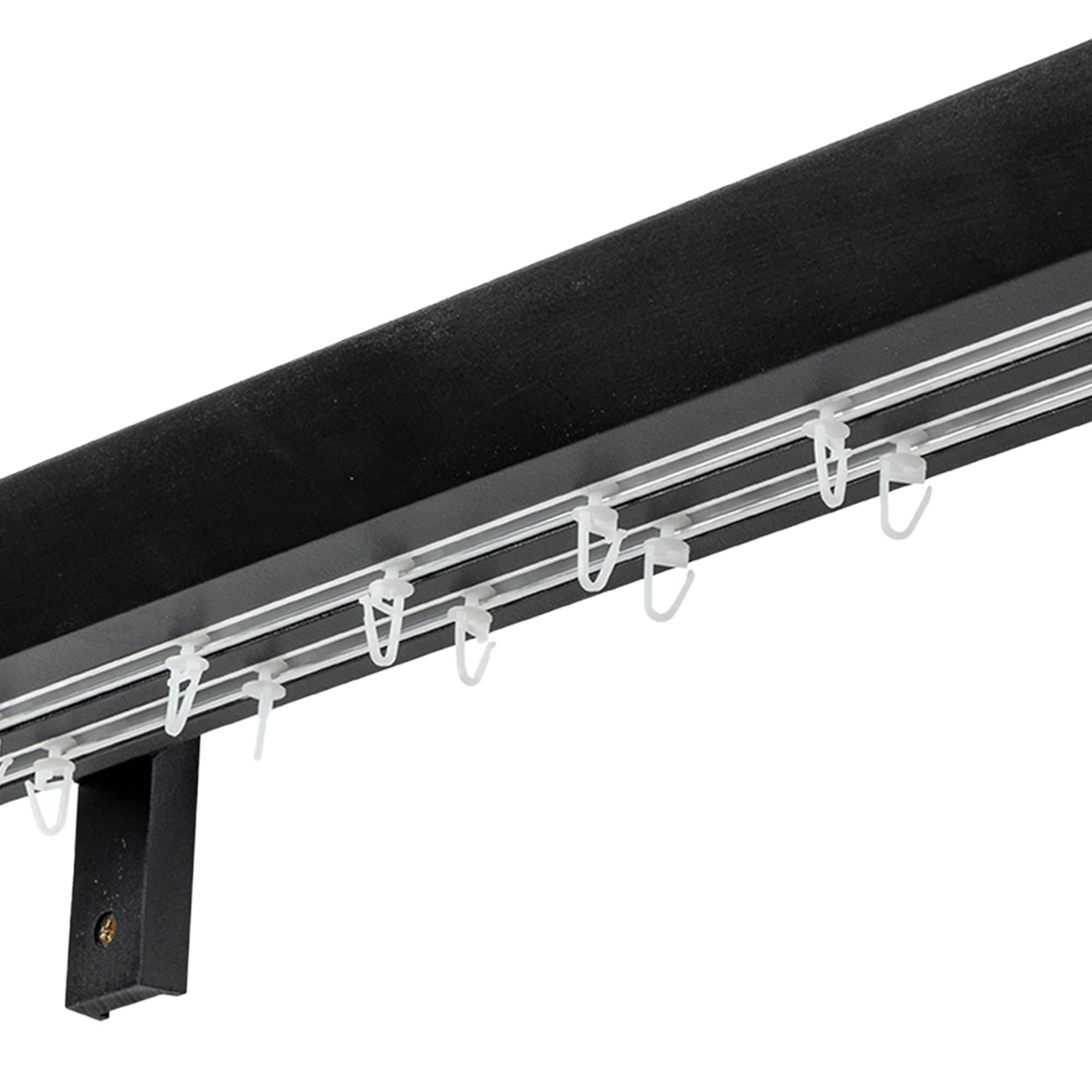 Prémium kétsoros fa karnis, falra vagy mennyezetre, alumíniumsínnel Knauern negru Prémium kétsoros fa karnis, falra vagy mennyezetre, alumíniumsínnel Knauern Fekete