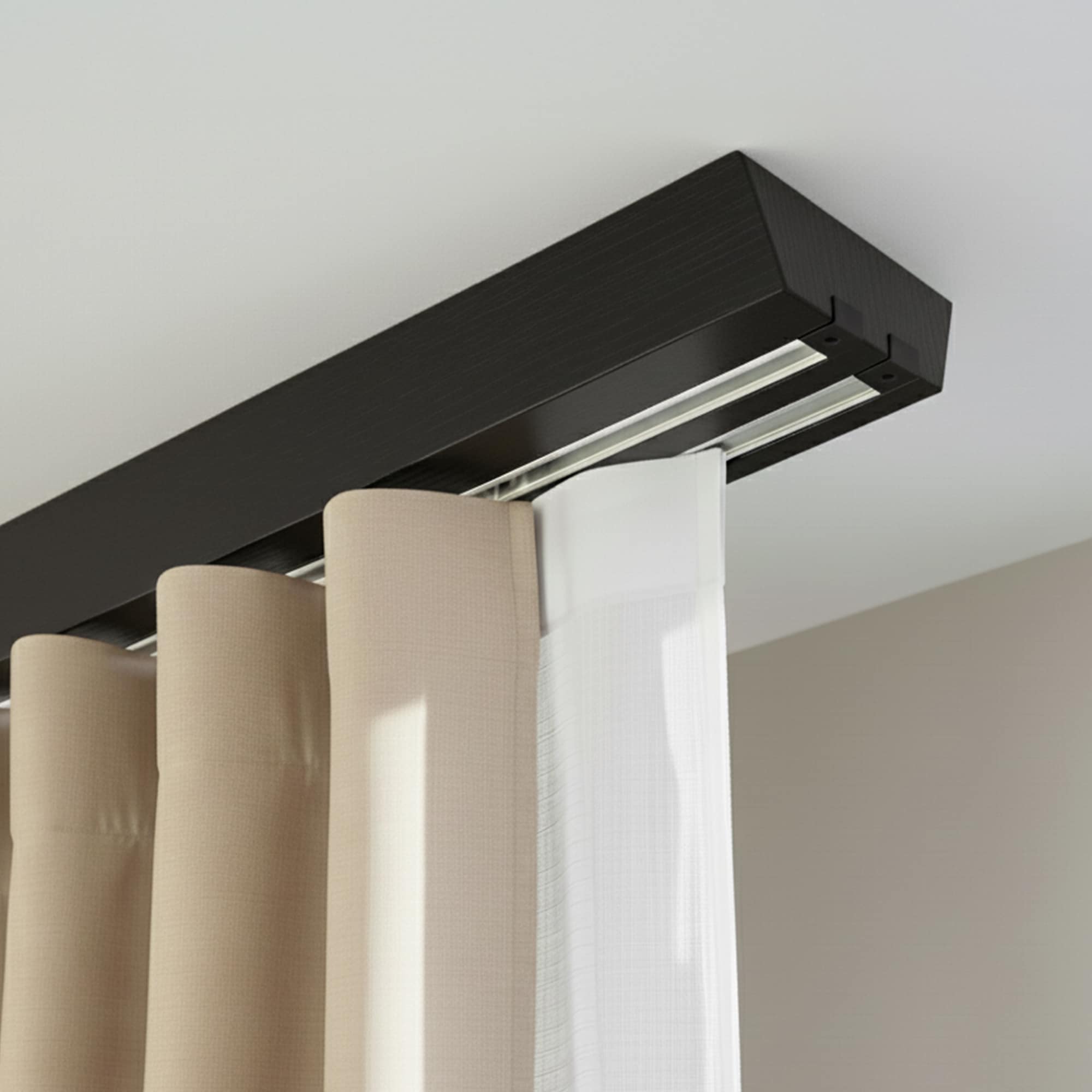 Prémium kétsoros fa karnis, falra vagy mennyezetre, alumíniumsínnel Knauern negru Prémium kétsoros fa karnis, falra vagy mennyezetre, alumíniumsínnel Knauern Fekete