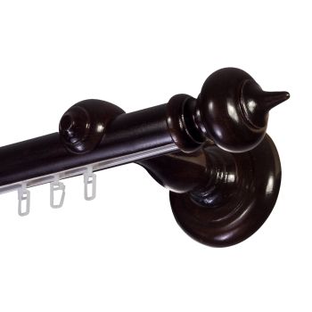 Stella egy alumíniumsínes fa rúdkarnis - 35 mm-es fa függöny- és drapéria rúdkarnisok