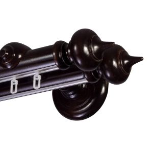 Stella két alumíniumsínes fa rúdkarnis - 35 mm-es fa függöny- és drapéria rúdkarnisok