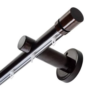 Cilindrikus egy alumíniumsínes fa rúdkarnis - 35 mm-es fa függöny- és drapéria rúdkarnisok