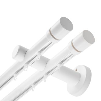 Cilindrikus két alumíniumsínes fa rúdkarnis