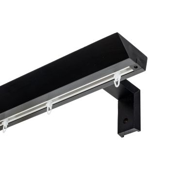 Prémium egysoros fa karnis, falra vagy mennyezetre, alumíniumsínnel Knauern - Alumínium sínnel ellátott függönykarnisok oldalfalra