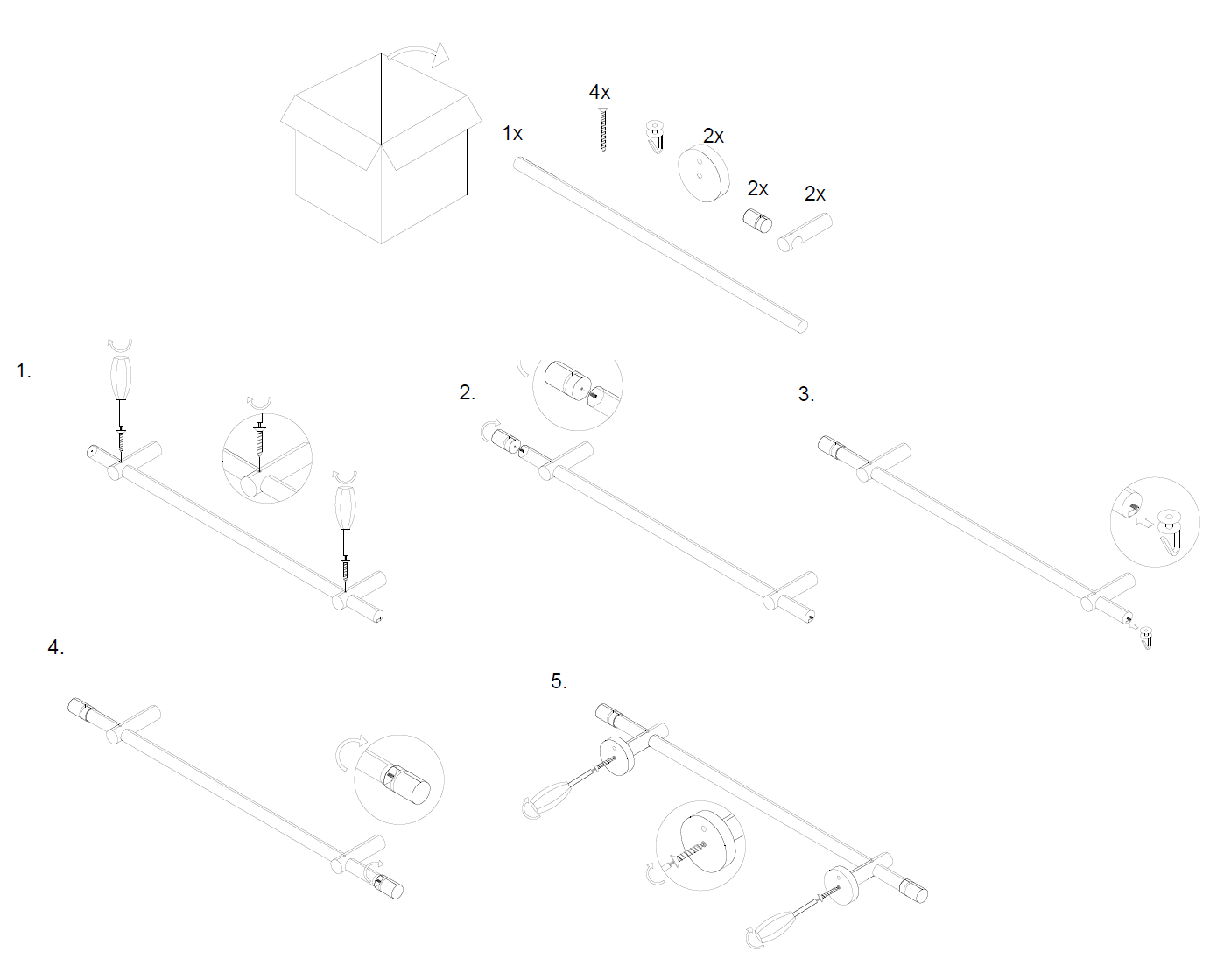 Cilindrikus egy alumíniumsínes fa rúdkarnis