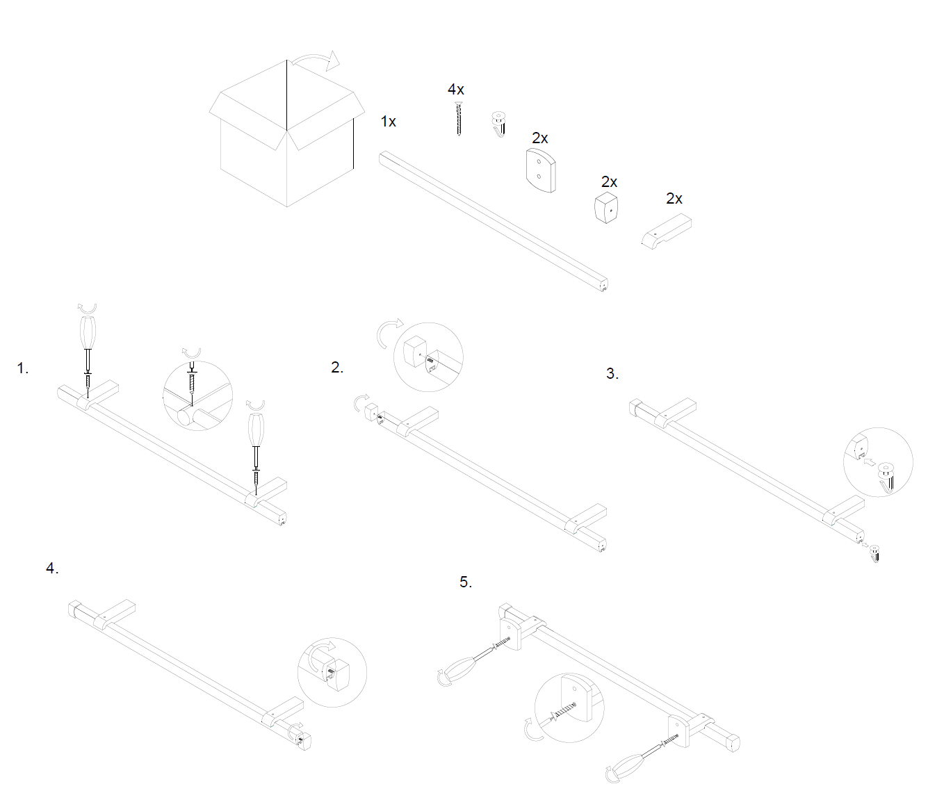 Domino egy alumíniumsínes profilkarnis