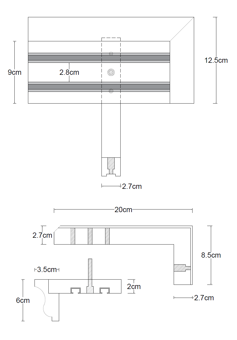 Athéna kétsoros fa előlapos sín