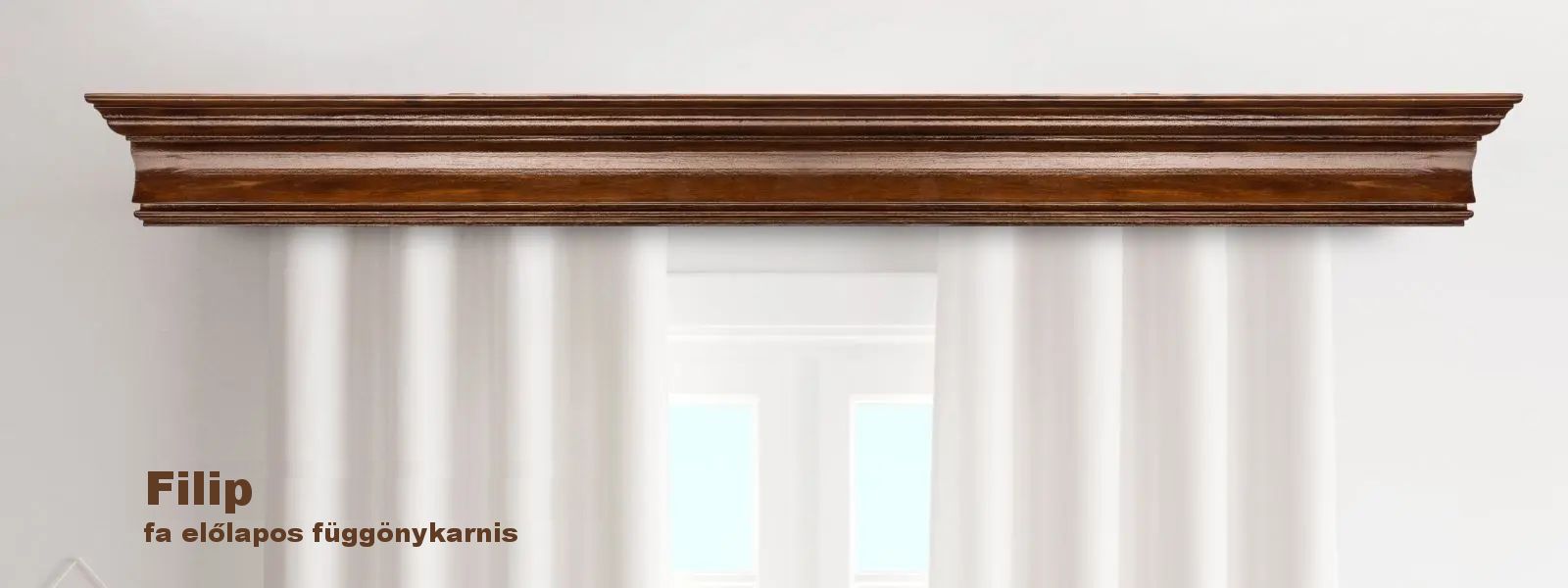 Filip fa előlapos függönykarnis