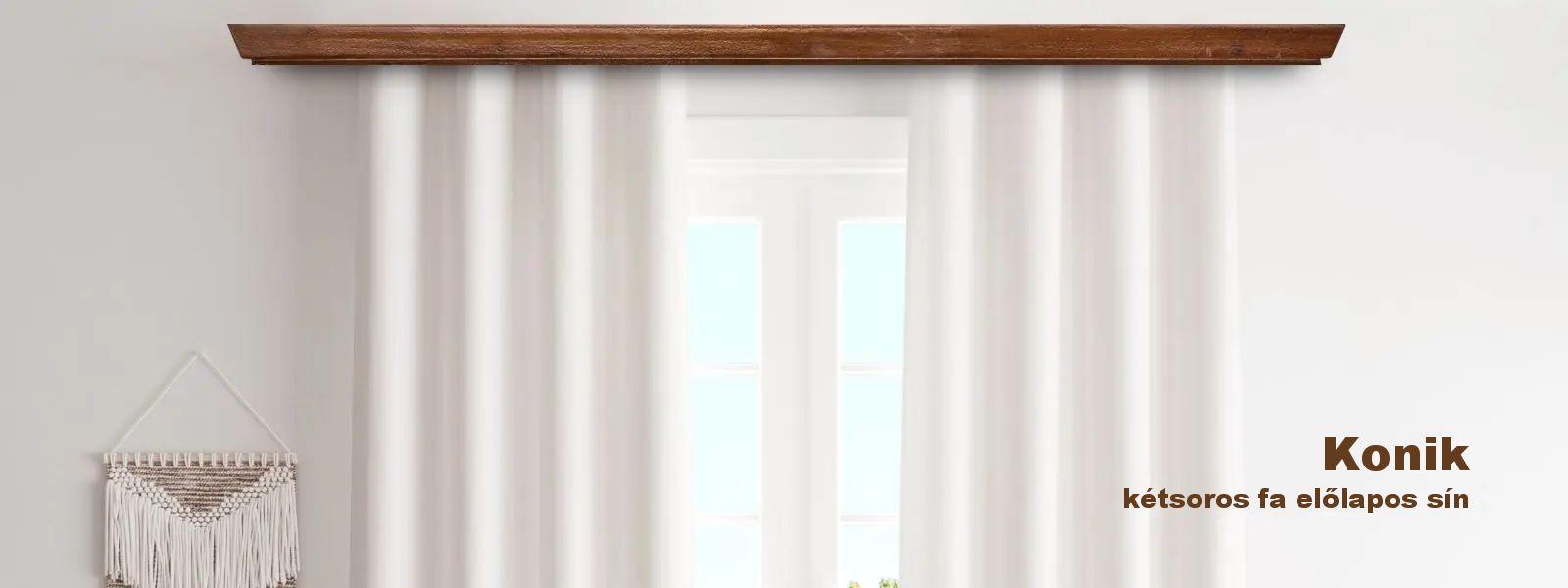 Konik kétsoros fa előlapos sín