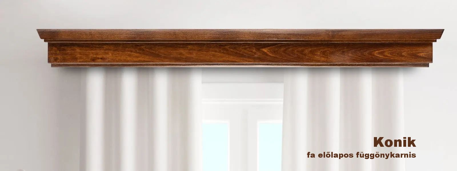 Konik fa előlapos függönykarnis