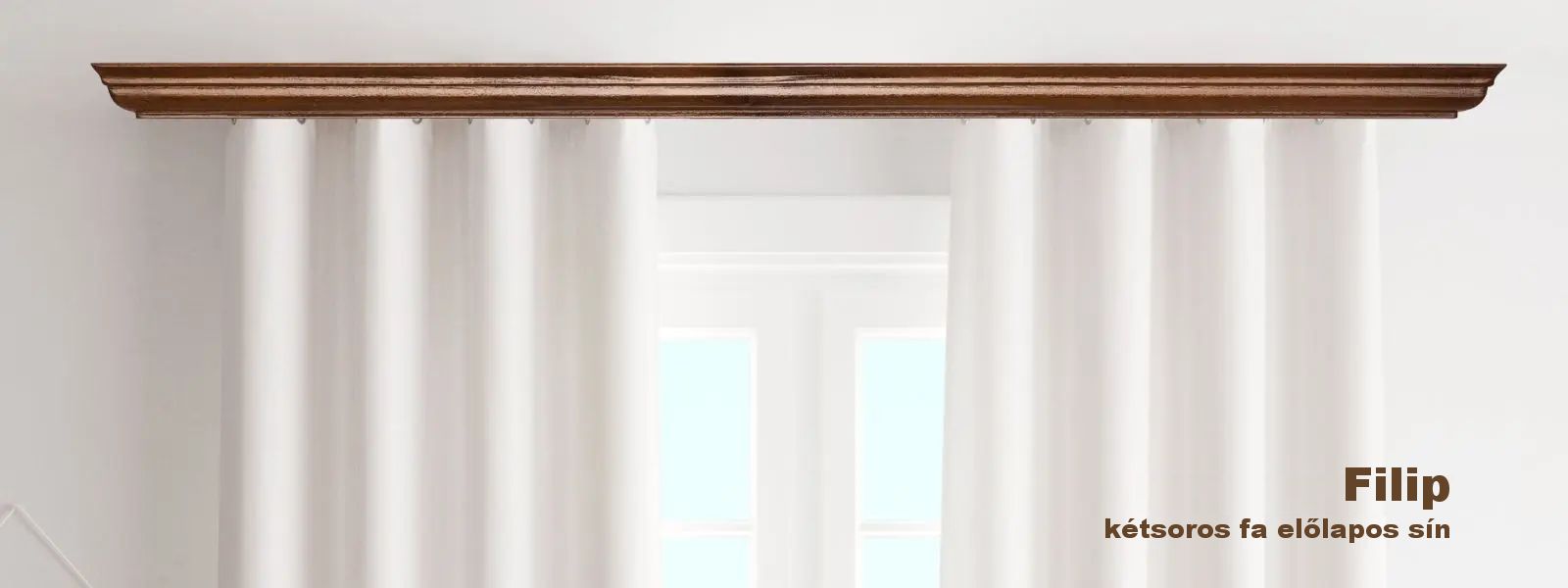 Filip kétsoros fa előlapos sín